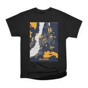 Kelowna Canada Bluefresh City Map T-Shirt Tee Gift For Him Merch For Her Apparel For Frien