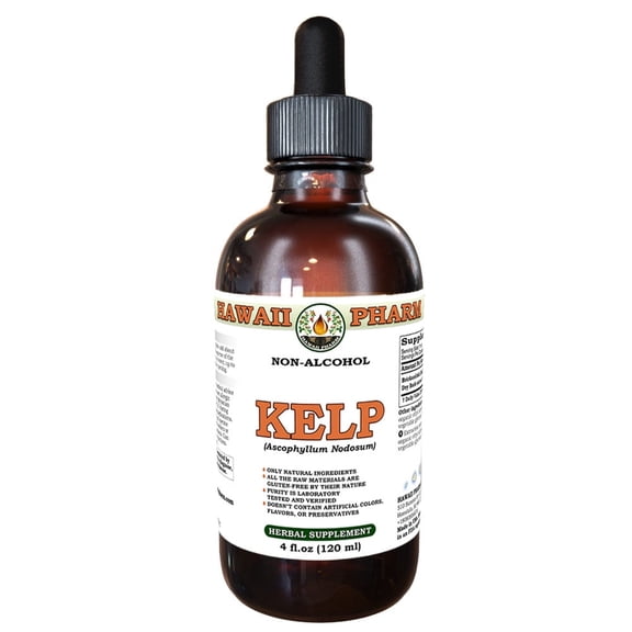 Kelp (Ascophyllum Nodosum) Dry Whole Plant Liquid Extract Tincture. Expertly Extracted by Trusted HawaiiPharm Brand. Absolutely Natural. Proudly made in USA. Tincture 4 Fl.Oz