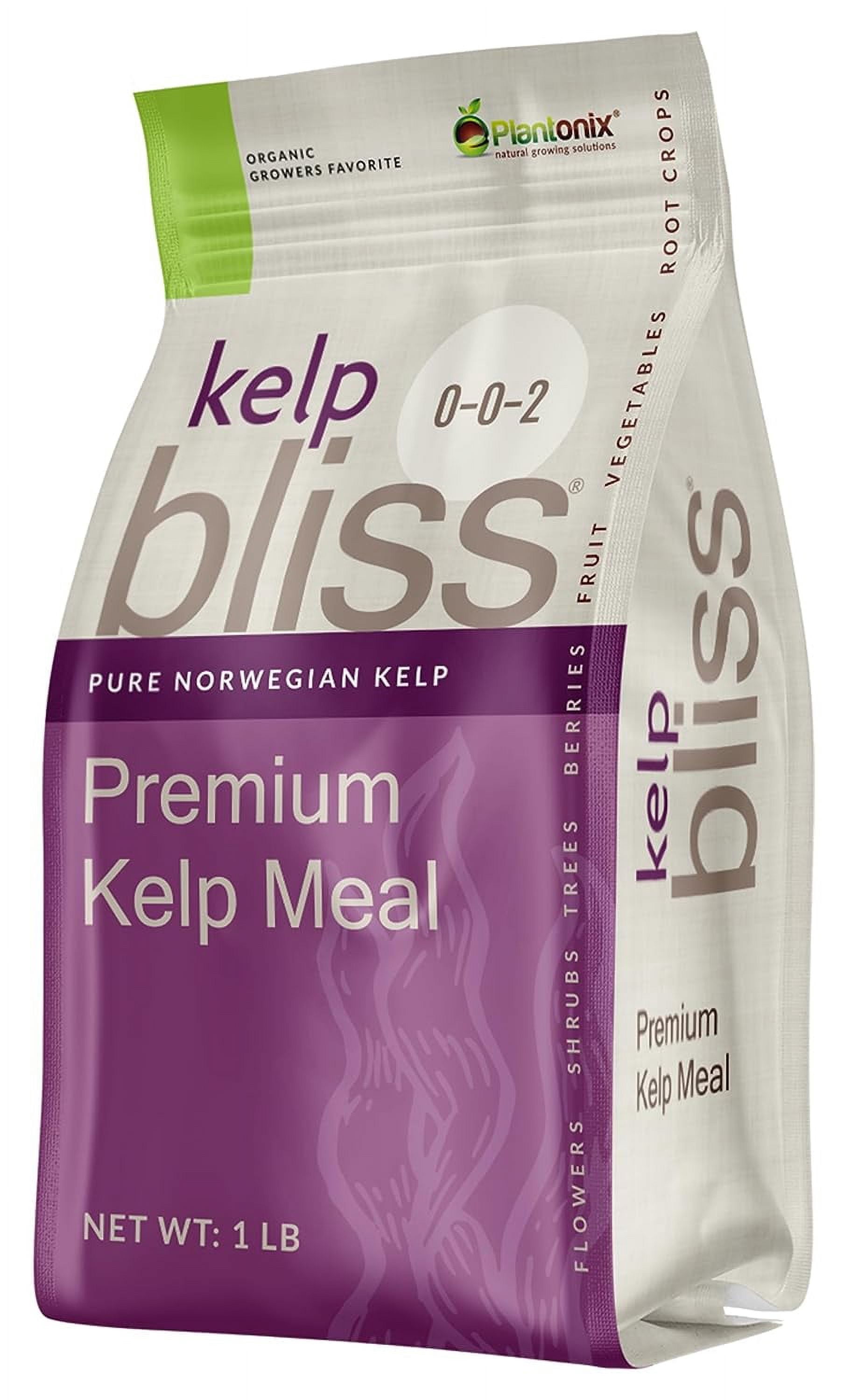 Kelp Bliss (1lb) - Kelp Meal Organic Fertilizer for Plants, Garden Soil, Flowers, Vegetables, & Lawns - Organic Kelp Fertilizer & Soil Amendment - 100% Natural Plant Food Rich in Vitamins & Nutrients