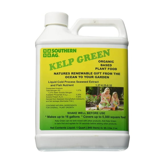 Kelp Green Organic Based Plant Food - Gives Plants Vital Nutrients - 32 fl oz Jug by Southern Ag