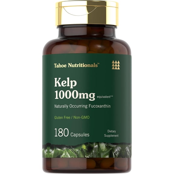Kelp Supplement Capsules | 1000mg | 180 Count for Men and Women | by Tahoe Nutritionals