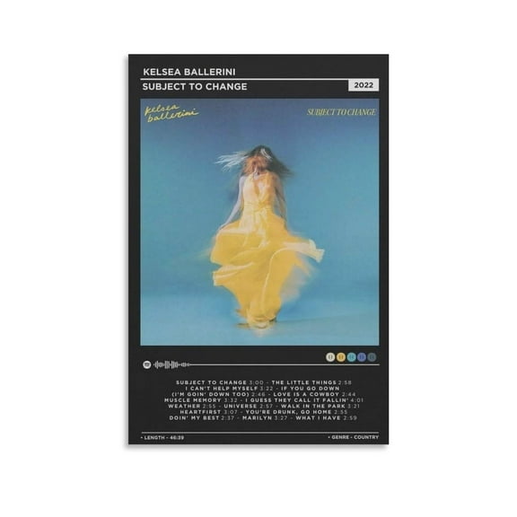 Kelsea Ballerini SUBJECT TO CHANGE 5 Canvas Poster Wall Decorative Art Painting Living Room Bedroom Decoration Gift