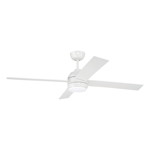 Kelsey 52 in. White Ceiling Fan w/ Integrated LED Light Kit & Wall Control Included
