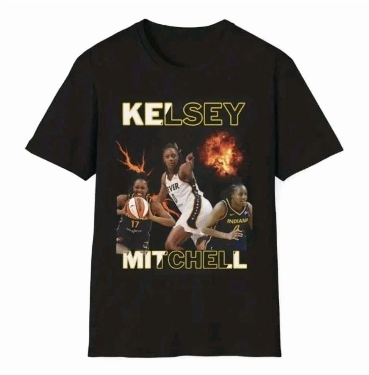 Kelsey Mitchell Indiana Fever T-Shirt - Officially Licensed WNBA Premium Tee For Men