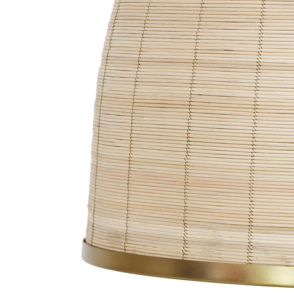 Kelsey Gold and Rattan Bowl Pendant Lamp
