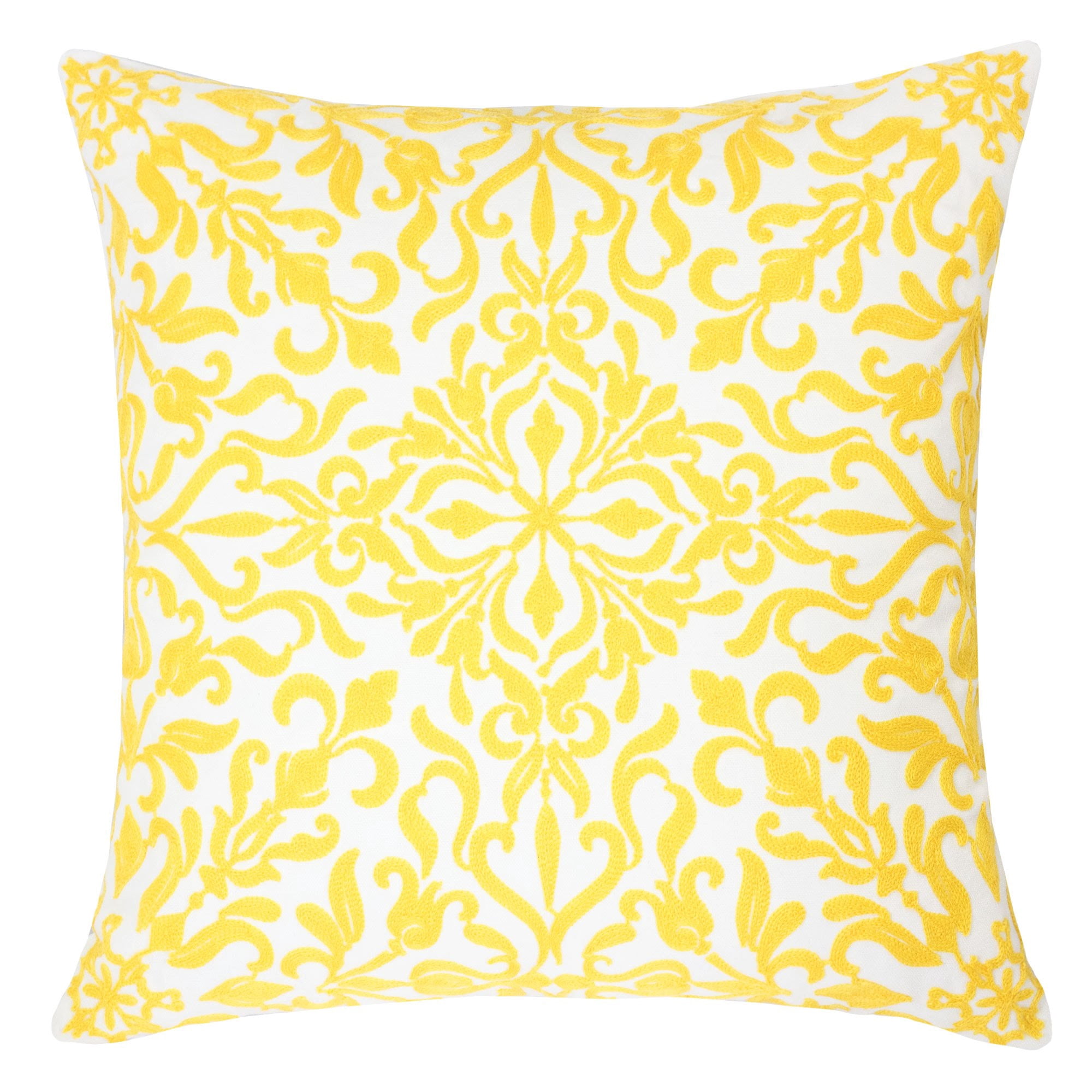 Kelsey Yellow Abstract Polyester 18 in. x 18 in. Throw Pillow