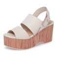 thumbnail image 1 of Kelsi Dagger Brooklyn Nash Off White Platform Wedge Open Toe Dress Sandals (Offwhite, 7.5), 1 of 5