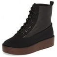 thumbnail image 1 of Kelsi Dagger Freeze Black Fashion Wedge Lace Up Platform Genuine Leather Bootie (Black, 7.5), 1 of 8