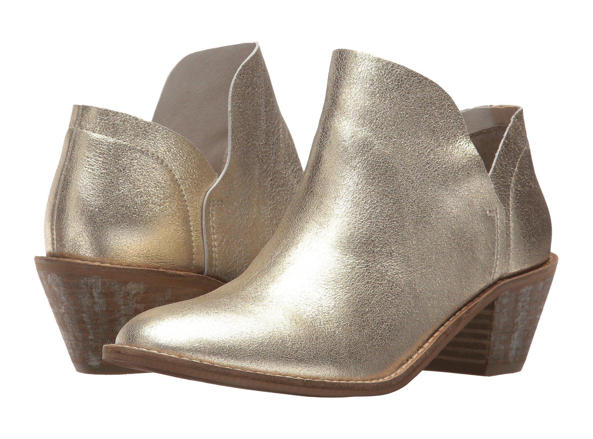 Kelsi Dagger Kenmare Gold Western Pointed Toe Metallic Ankle