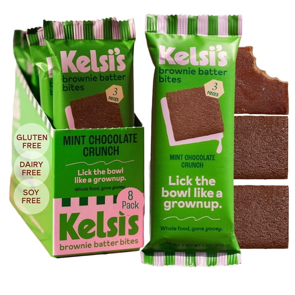 Kelsi's Mint Chocolate Crunch Brownie Batter Bites - Whole Ingredients, Healthy Brownie Bites, Dairy Free, Gluten Free, Soy Free Chocolate, Zero Sugar, Paleo, Minimally Processed, Healthy Snac