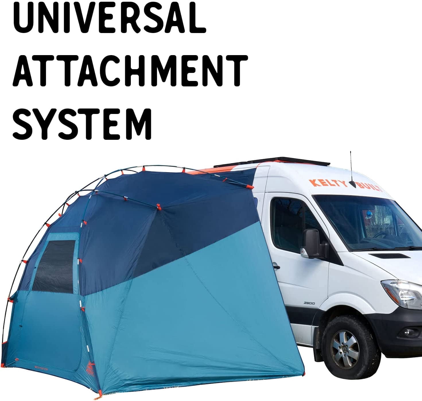Kelty Highroads Overlanding Shelter - Universal Mount Car Camping Tent with Large Zippered Entry, Aluminum Frame, Adjustable Walls and Windows, UV Protection, Rainproof, Stuff Duffel Included, 2024