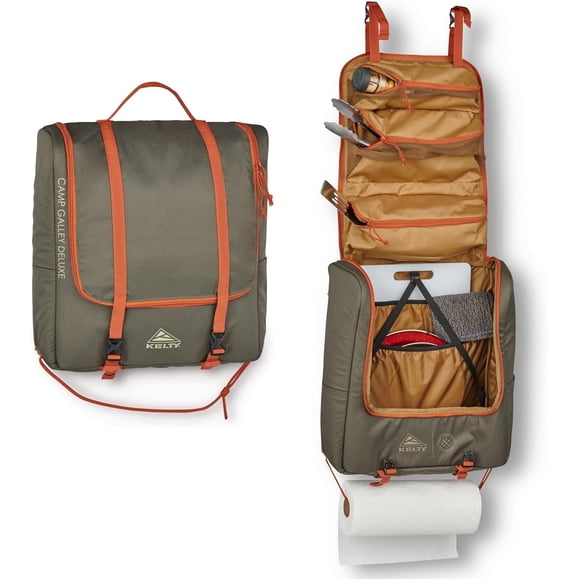 Kelty Camp Galley Deluxe – Camp Kitchen Organization Kit, Deep Pockets, Paper Towel Holder, Zippered Compartments for Outdoor Cooking Essentials