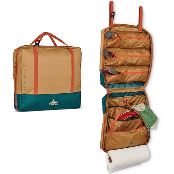Kelty Camp Galley Deluxe – Camp Kitchen Organization Kit, Deep Pockets, Paper Towel Holder, Zippered Compartments for Outdoor Cooking Essentials