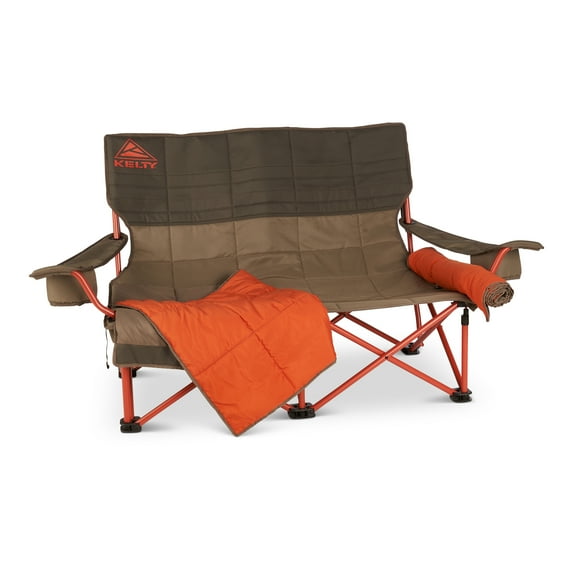 Kelty | Low-Loveseat 2P, Bungee Cord/Beluga - Cozy & Portable Double Seat