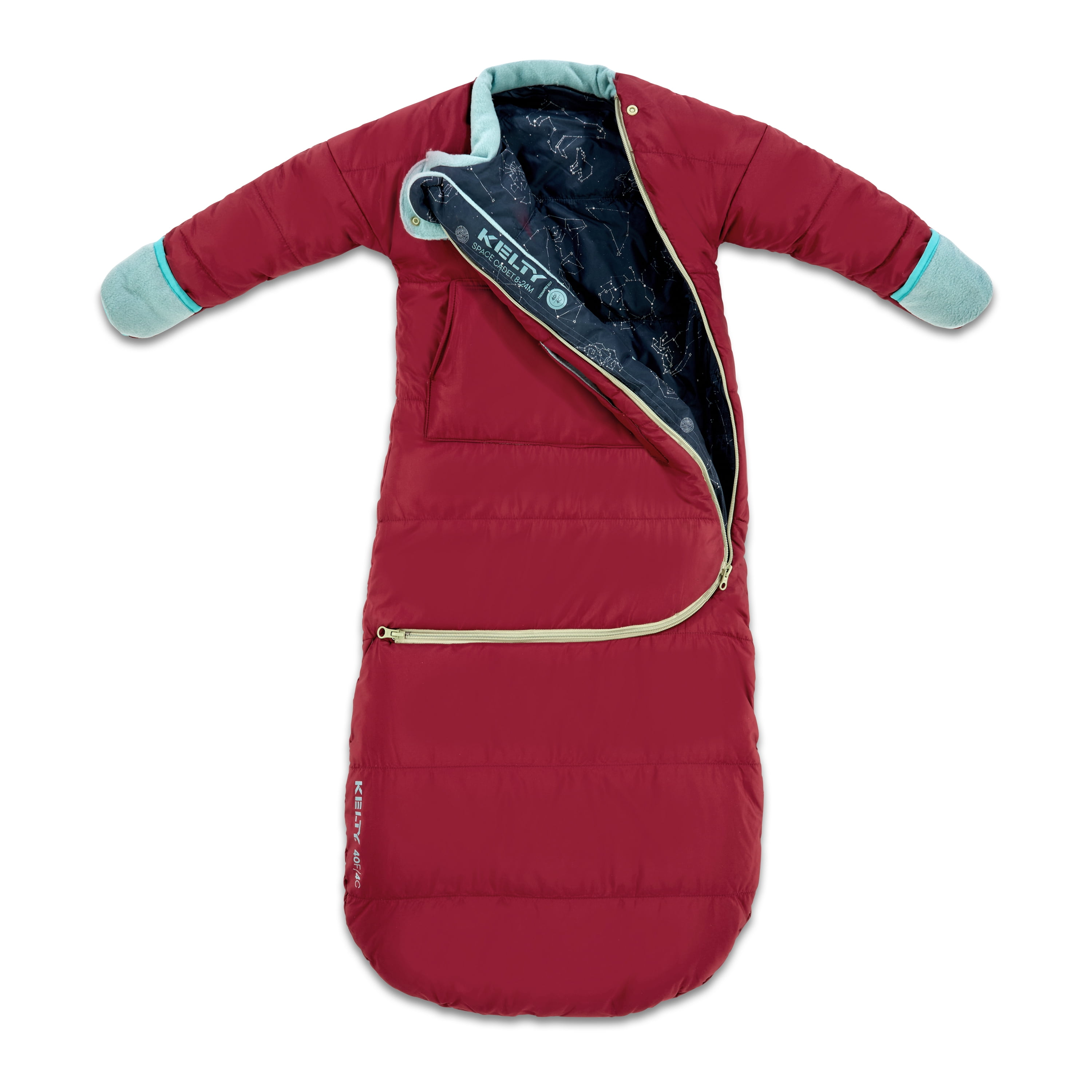 Kelty | Space Cadet 40° Degree Sleeping Bag for Infant 8-24M - Snuggly, Warm, and Cozy Sleeping Bag with Multi-Functional Design for Walking - Tibetan Red