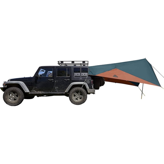 Kelty Waypoint Tarp, Reflecting Pond/Gingerbread, Semi-Universal Vehicle Mounting System, Enhanced Protection from The Elements, Single-Pole Design, Shark-Mouth Carry Bag for Easy Transport, & More