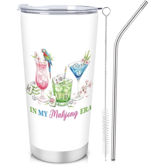 Keluna Mahjong Gifts for Women - Funny Cocktail Mahjong Gifts for Mah Jongg Lovers Enthusiasts Players Birthday Game Prize Friends Mother''s Day, 20oz Mah Jongg Tumblers for Women Men