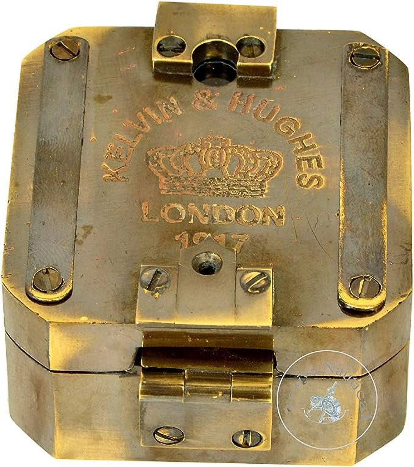 Kelvin \u0026 Hughes Natural Sine Brunton 1917 Compass Brass Mining Compasses, Brass Pocket Compass Outdoor Navigation Tools
