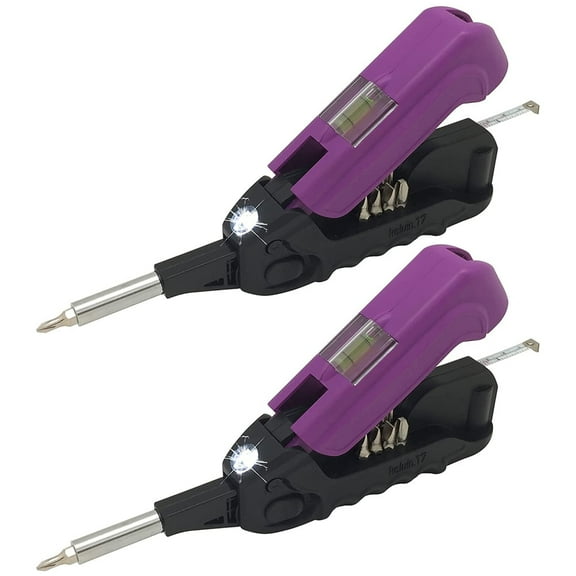 Kelvin K17BLKPUR-01 The Everyday Multi-Tool with Flashlight Purple 2 Pack