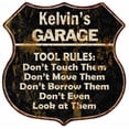 thumbnail image 1 of Kelvin's Garage Tool Rules Sign Shield Metal Gift 211110003313, 1 of 1