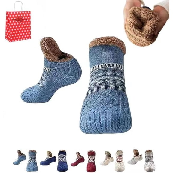 Kelvono Winter Wool Socks, Kelvono Fuzzy Non-Slip Floor Socks, Interior Soft Fleece for Men and Women, Unisex Fluffy , Soft Home Warm Women Men Snow Sock,Soft Fleece(X-Large)