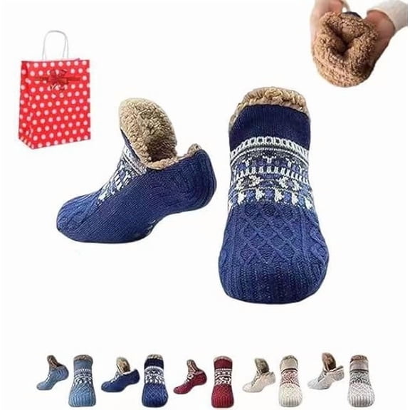 Kelvono Winter Wool Socks, Kelvono Fuzzy Non-Slip Floor Socks, Interior Soft Fleece for Men and Women, Unisex Fluffy , Soft Home Warm Women Men Snow Sock,Soft Fleece(X-Large)