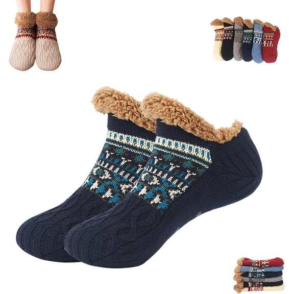 Kelvono Winter Wool Socks, Non-slip Warm Thick Floor Socks, Soft, Skin-Friendly and Warm for Men and Women