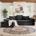 thumbnail image 1 of Kelyda 105" Modular L-Shaped Cloud Sofa, Plush Boneless Sectional with Deep Seats Chaise Corduroy Fabric, Gray, 1 of 9