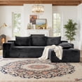 thumbnail image 1 of Kelyda 105" Modular L-Shaped Cloud Sofa, Plush Boneless Sectional with Deep Seats Chaise Corduroy Fabric, Gray, 1 of 9