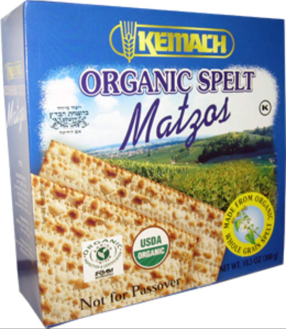 Kemach Kosher Organic Spelt Matzo Crackers 10.5oz EXCLUSIVELY SOLD BY