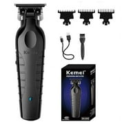Kemei 2299 Barber Cordless Hair Trimmer 0mm Zero Gapped Carving Clipper Detailer Professional Electric Finish Cutting Machine