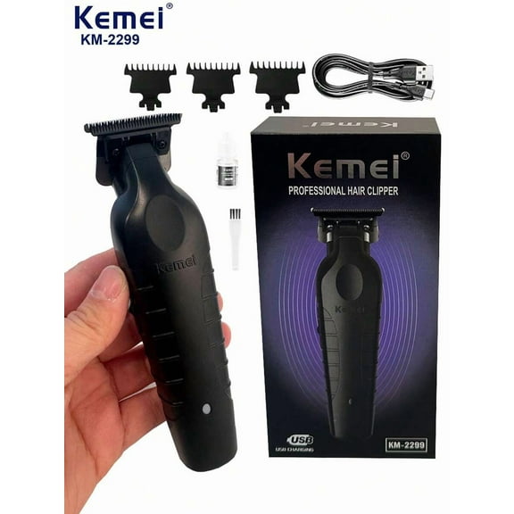 Kemei 2pieces Clippers Kemei 2296 Barber Cordless Hair Trimmer 0mm Zero Gapped Carving Clipper Detailer Professional