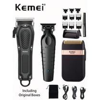 Kemei 3pieces Hair Clippers & Shaver Set KM-1071 Electric Haircut Clipper KM-2299 Sculpting Clipper