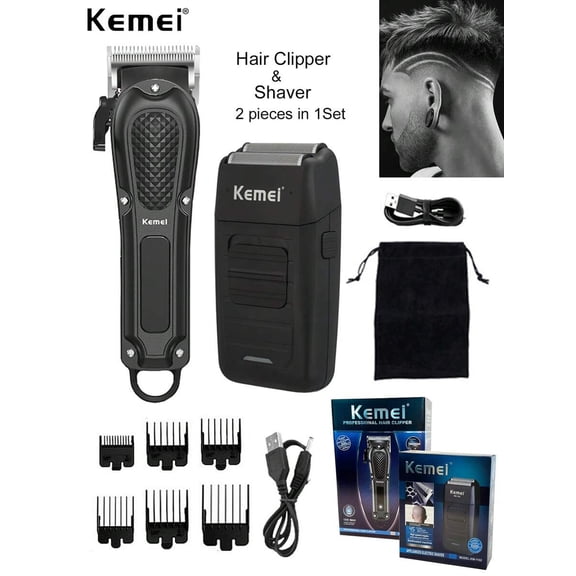 Kemei Brand Professional Hair Clipper + Electric Shaver 2pieces/Set For Men's Home Use In Set