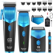 Kemei 8534 Professional Cordless Hair Clipper for Men, Beard Trimmer Kit with T Blade, Barber Set