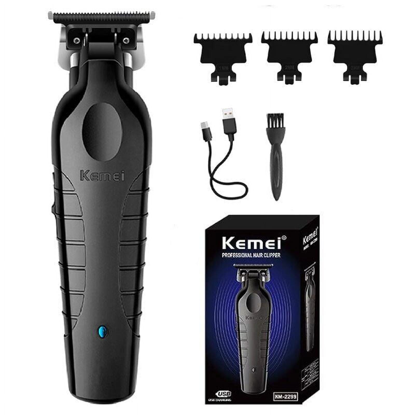 Kemei 2299 Barber Cordless Hair Trimmer 0mm Zero Gapped Carving Clipper Detailer Professional Electric Finish Cutting Machine