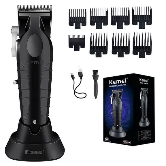 Kemei Cordless Hair Trimmer 0mm Clipper Professional Electric Cutting Machine