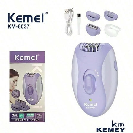 Kemei Face Body Hair Removal Lady Bikini Trimmer Shaving Machine Kemei KM-6037 Rechargeable Women Epilator Electric Shaver Razor