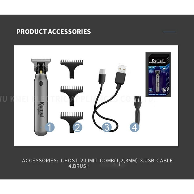 Kemei Hair Liners Clippers Men Beard Trimmer Zero Gapped TBlade Hair