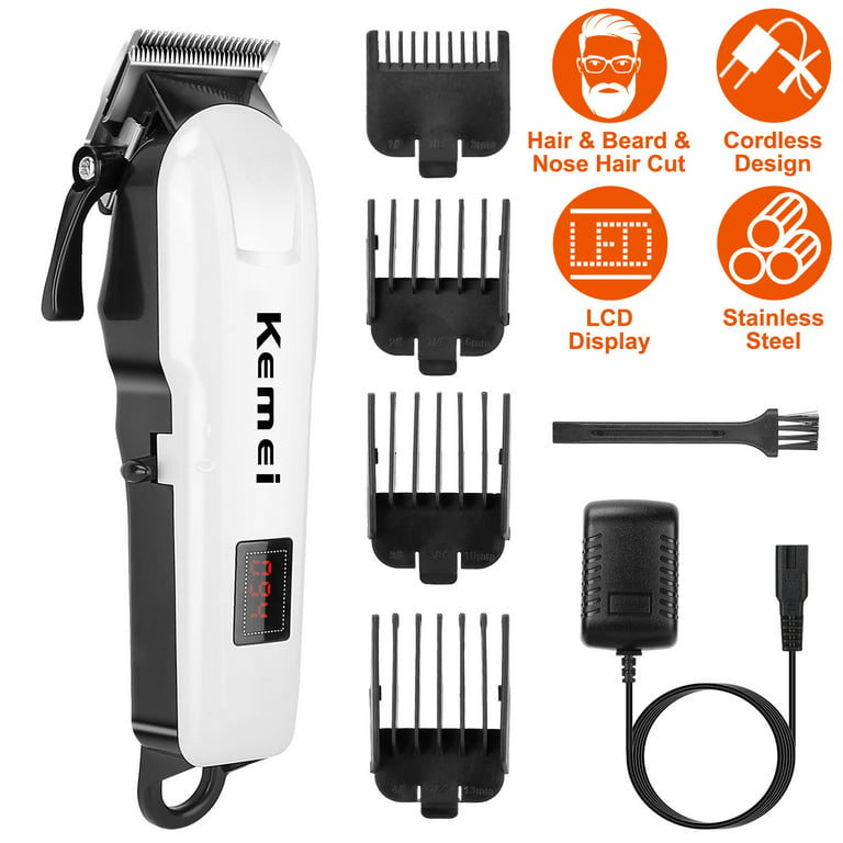 Kemei KM 809A Professional Rechargeable Electric Haircut Machine LCD  Display Hair Clipper Tool, kemei