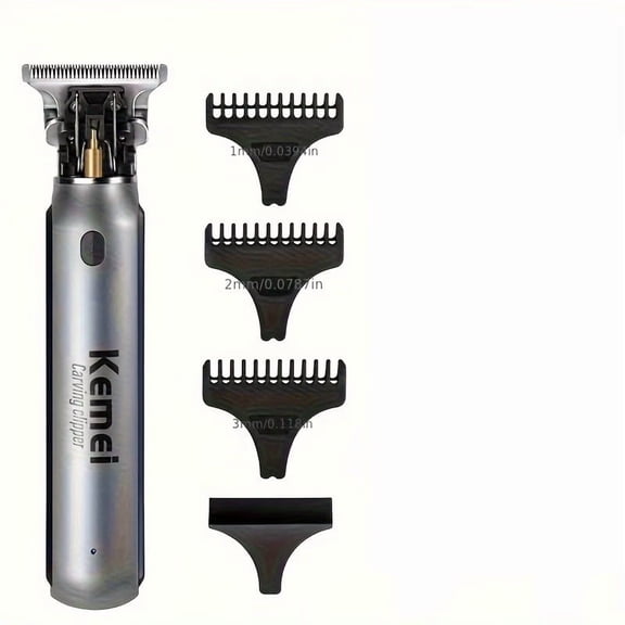 Kemei KM-1757 USB Rechargeable Hair Clipper for Men - Professional Electric Razor with Carving Feature for Creative Hairstyles