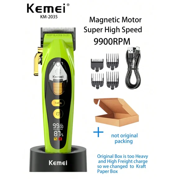 Kemei KM-2035 Professional Barber Hair Clipper 9900RPM Super High Speed Magnetic Motor Hair Cutting