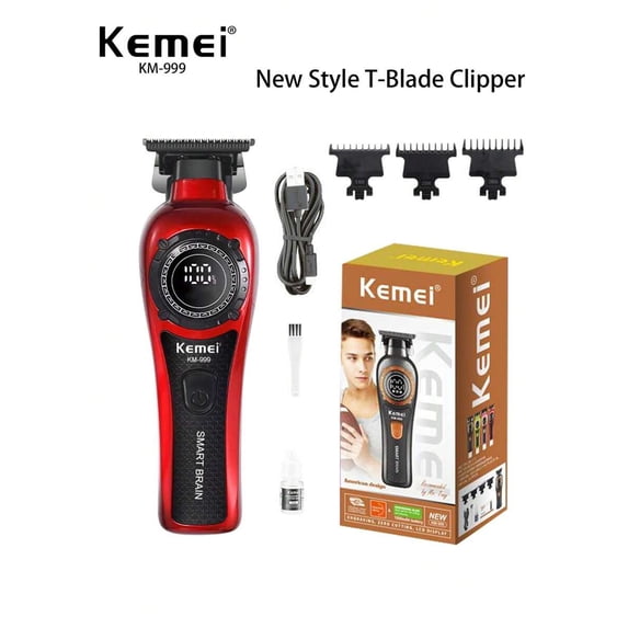 Kemei KM-999 New Electric Hair Trimmer For Men 0mm Zero Gapped Carving ...