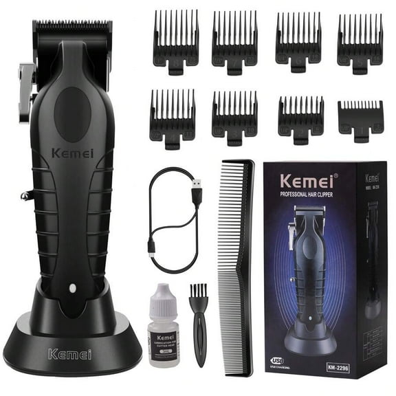 Kemei Kemei 2296 Men's Professional Cordless Hair Clipper Usb Rechargeable Ideal For Home And Salon Use Ideal For Holiday Gifts