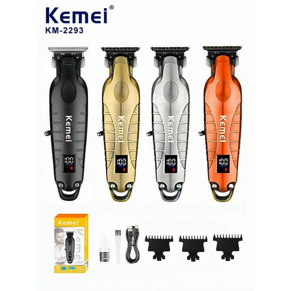 Kemei Professional Electric Hair Clipper Rechargeable Barber Hair Cutting Machine High Quality Wireless Carving Clipper Beard Trimmer Man 1PC