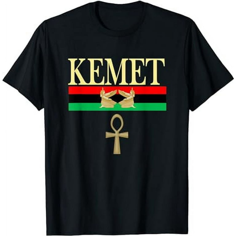 Kemet T-Shirt Ancient Egyptian Tee With Pan-African Flag Kemet T-Shirt Ancient Egyptian Tee With Pan-African Flag