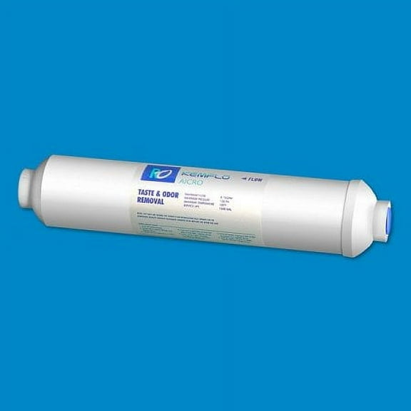 Kemflo Aicro AICRO-Q 10 inch x 2 inch GAC Inline Filter with 1/4 inch Quick-Connect Built-In