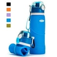 thumbnail image 1 of Kemier Collapsible Silicone Water Bottles - 750ML Leakproof Valve Reusable BPA Free Travel Water Bottle, 26oz Foldable Water Bottles Sports & Outdoor Lightweight for Gym Camping Hiking Travel, 1 of 11
