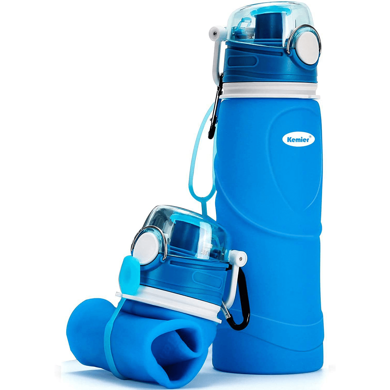 Kemier Collapsible Silicone Water Bottles-750ML,Medical Grade,BPA Free Travel  Water Bottle Can Roll Up,26oz,Leak Proof Foldable Sports & Outdoor Water  Bottles 
