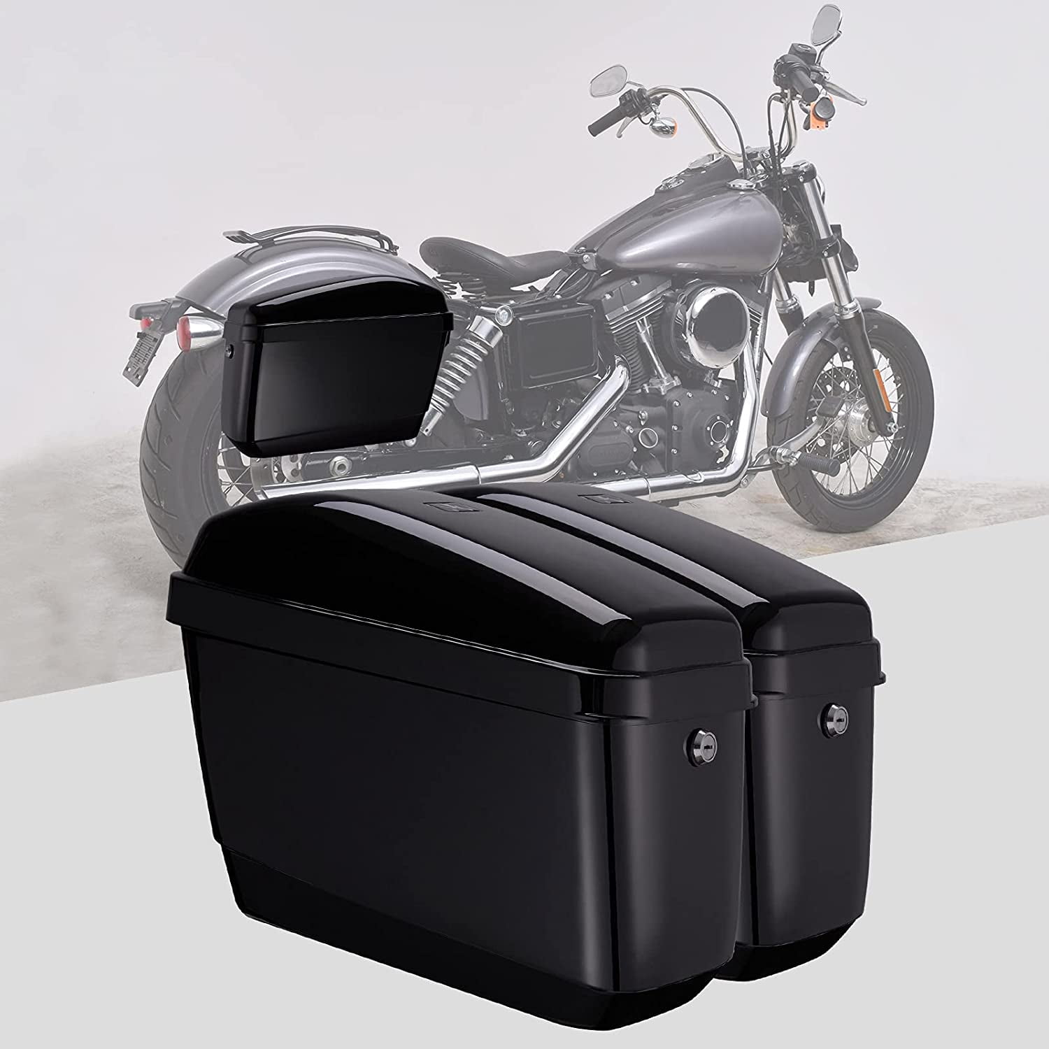 Kemimoto Motorcycle Hard Saddlebags Hard Saddle Bags Compatible with ...